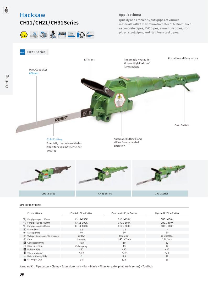 ROSIT Hack Saws pneumatic, hydraulic, electric